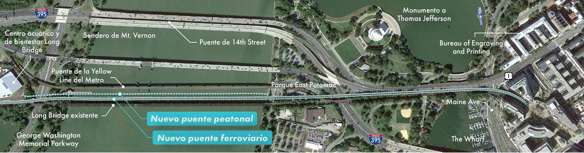 Mapa del área del proyecto Long Bridge