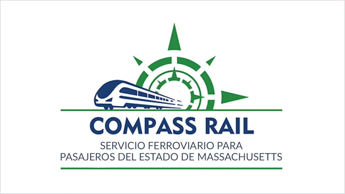 Logotipo verde y azul de Commonwealth Passenger Rail